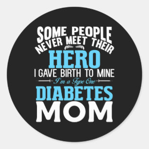 Type 1 Diabetes Mum Mother T1d Diabetic Awareness Classic Round Sticker