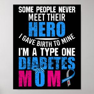 Type 1 Diabetes Mum Mother T1d Diabetic Awareness Poster