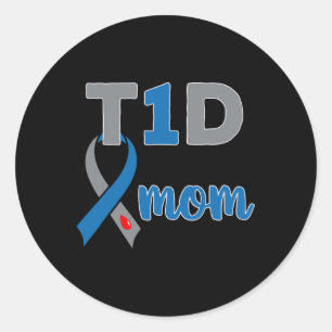 Type 1 Diabetes Mum T1d Awareness Ribbon Classic Round Sticker