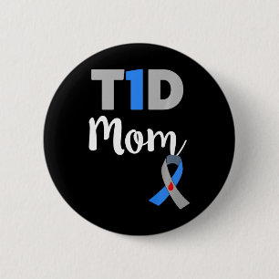 Type 1 Diabetes Mum - T1d Mum Gift 6 Cm Round Badge
