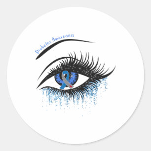 Type 1 Diabetes Ribbon Eye Diebetes Awareness Gift Classic Round Sticker