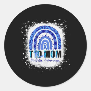 Type 1 Diabetes T1d Mum Diabetes Awareness Leopard Classic Round Sticker