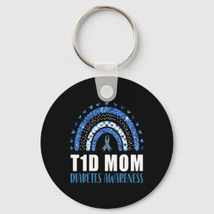 Type 1 Diabetes T1d Mum Diabetes Awareness Rainbow Key Ring