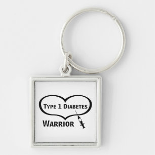Type 1 Diabetes Warrior With Syringe Keychain