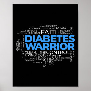 Type 1 Fighting Raise Awareness Diabetes Warrior Poster