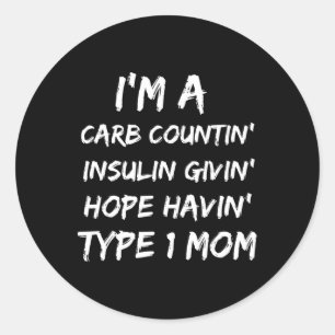 Type 1 Mum Diabetes Awareness Month Classic Round Sticker