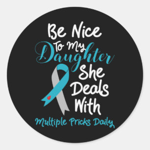 Type 1 Mum T1d Dad Diabetes Awareness Month Multip Classic Round Sticker
