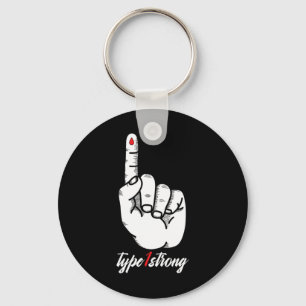 Type 1 One Diabetic Blue Ribbon Pancreas Diabetes Key Ring