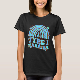 Type 1 Warrior Retro Rainbow Diabetes Awareness Ri T-Shirt