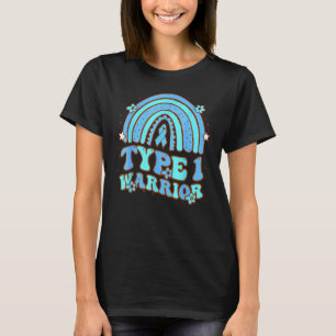 Type 1 Warrior Retro Rainbow Diabetes Awareness Ri T-Shirt