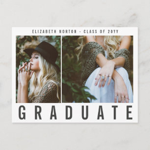 TYPE GRADUATE modern multi photo stylish Holiday Postcard