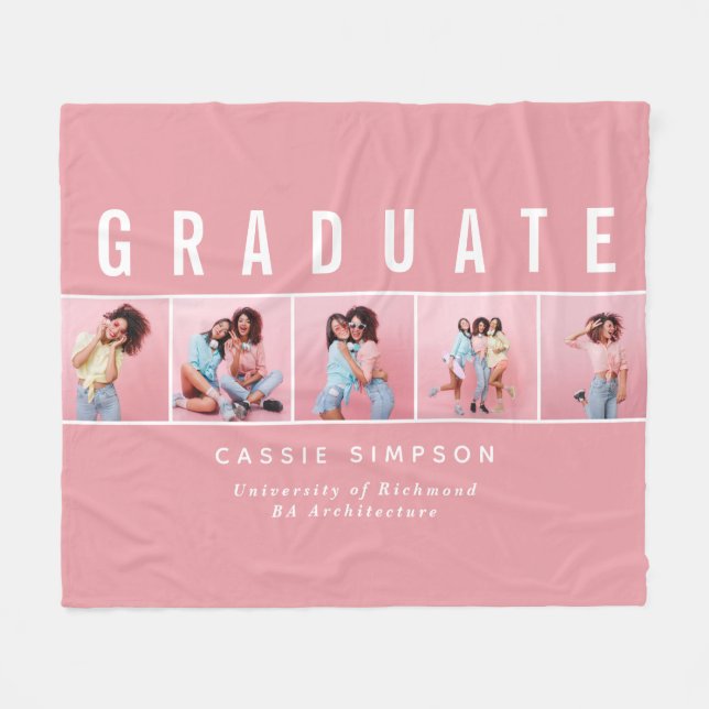 Type graduation multi photo modern fleece blanket (Front (Horizontal))