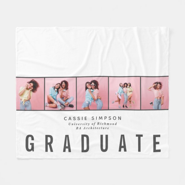 Type graduation multi photo modern fleece blanket (Front (Horizontal))
