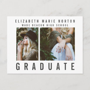 Type graduation multi photo modern postcard