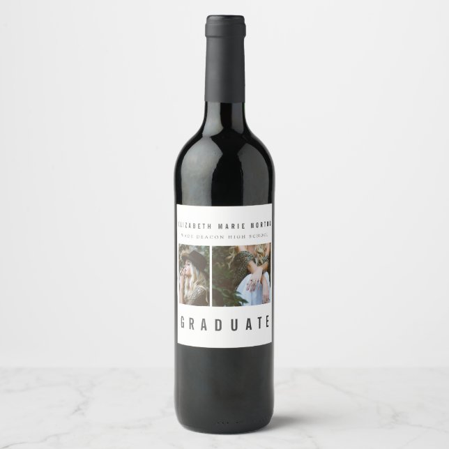 Type graduation multi photo wine label (Front)