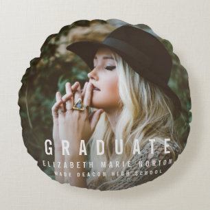 type graduation personalised photo round cushion