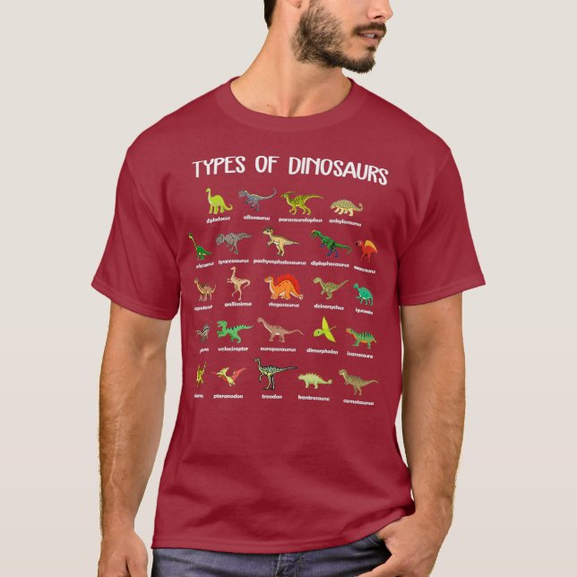 Type Of Dinosaurs Diplodocus Allosaurus Tshirt (Front)