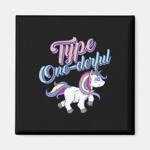 Type One-derful Cool Unicorn Diabetic Fun Gift Magnet