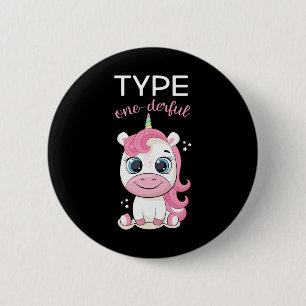 Type One-derful Diabetes Awareness T1d Unicorn Dia 6 Cm Round Badge