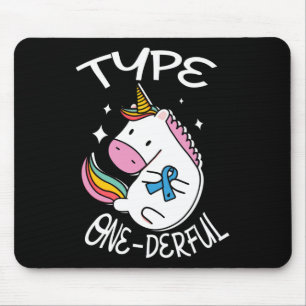 Type One-derful Unicorn For A Diabetic Diabetes Aw Mouse Pad