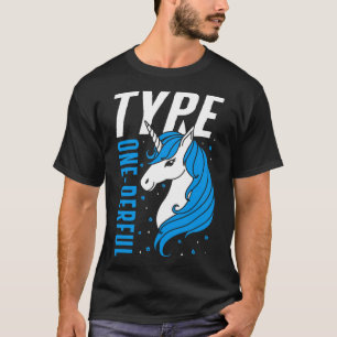 Type One Derful Unicorn T1d Girls Diabetes Awarene T-Shirt