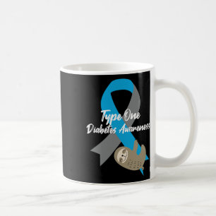 Type One Diabetes Awareness Fun Sloth And Ribbon T Coffee Mug