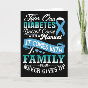 Type One Diabetes For Family Blue Ribbon Diabetic Card