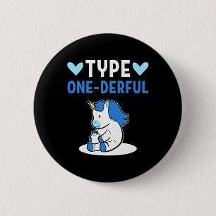 Type One Diabetes Kids Unicorn Diabetes Type One D 6 Cm Round Badge