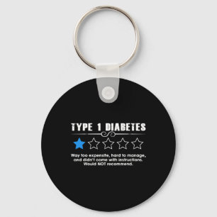 Type One Diabetes One Star Rating T1D Awareness Mo Key Ring