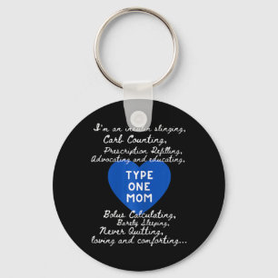 Type One Mum Awareness Diabetes Awareness Day T1D Key Ring
