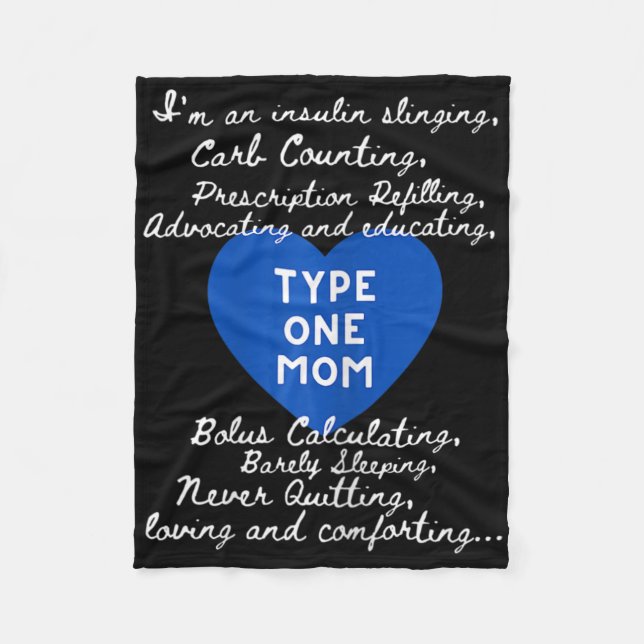 Type One Mum Awareness  Fleece Blanket (Front)