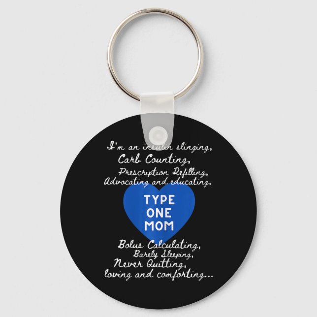 Type One Mum Awareness  Key Ring (Front)