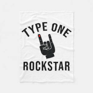 Type One Rockstar Funny T1d Diabetes Awareness Dia Fleece Blanket
