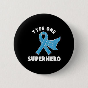 Type One Superhero Diabetes Awareness Diabetic Boy 6 Cm Round Badge