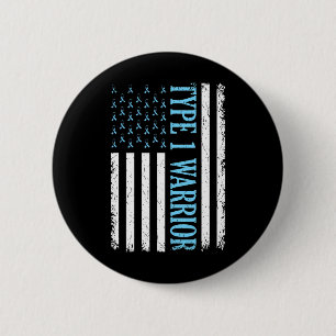 Type One Warrior Diabetes Awareness Diabetic Gifts 6 Cm Round Badge