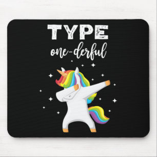 Type Onederful Dabbing Unicorn Diabetes Awareness Mouse Pad