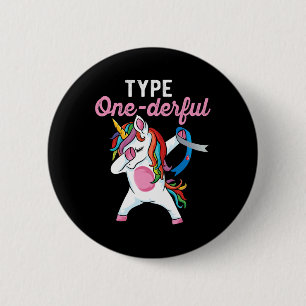 Type Onederful Dabbing unicorn Type 1 Diabetes Awa 6 Cm Round Badge