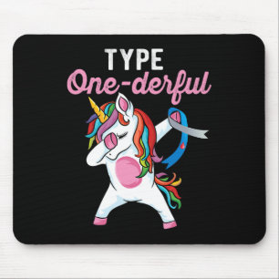 Type Onederful Dabbing unicorn Type 1 Diabetes Awa Mouse Pad