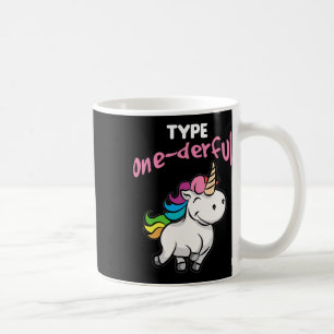 Type Onederful Diabetic Diabetes Awareness Unicorn Coffee Mug