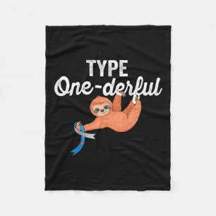 Type Onederful Lazy Cute Sloth Type 1 Diabetes Awa Fleece Blanket