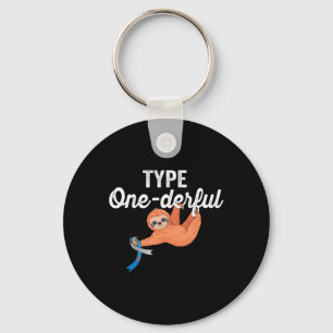 Type Onederful Lazy Cute Sloth Type 1 Diabetes Awa Key Ring