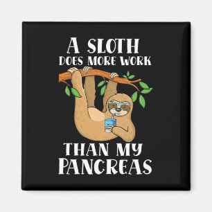 Type Onederful Lazy Cute Sloth Type 1 Diabetes Awa Magnet