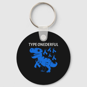 Type Onederful T-rex Type-1 Diabetes Awareness Key Ring