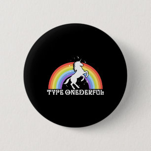 Type Onederful Type 1 Diabetes Unicorn Rainbow Awa 6 Cm Round Badge