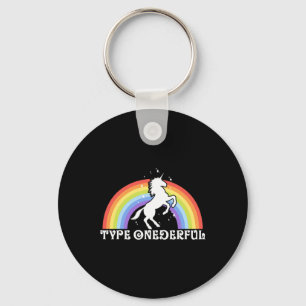 Type Onederful Type 1 Diabetes Unicorn Rainbow Awa Key Ring