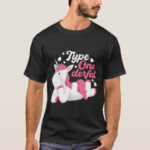 Type Onederful Unicorn Diabetes Awareness Diabetic T-Shirt