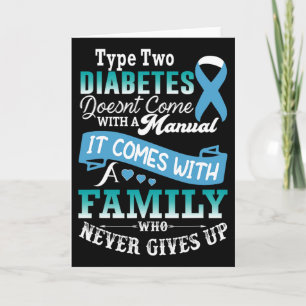 Type Two Diabetes For Family Blue Ribbon Diabetic Card