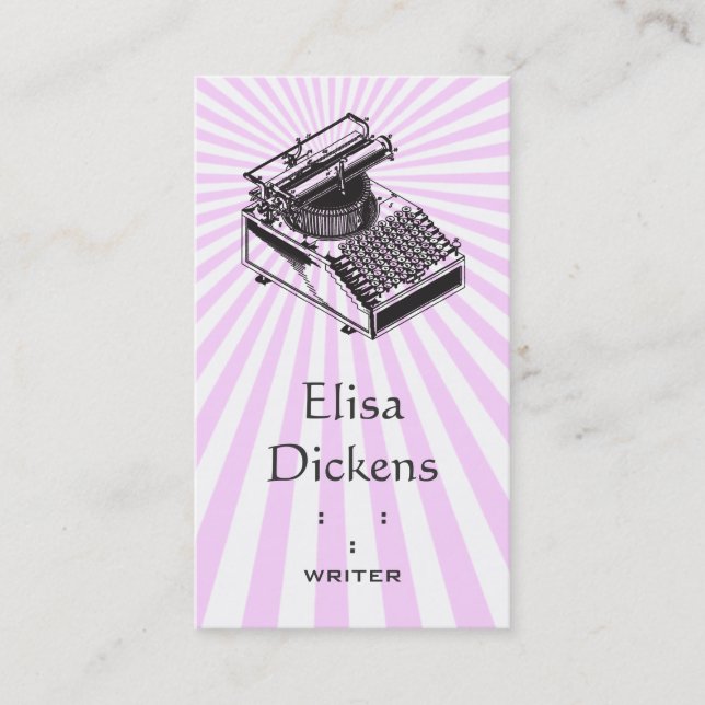 Type Writing Machine Burst Business Card (Front)
