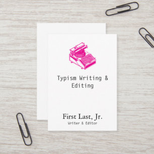 Type Writing Machine Magenta Business Card