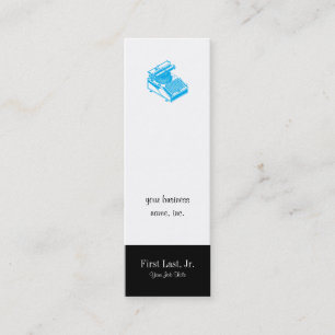 Type Writing Machine Patent Illustration Cyan Mini Business Card